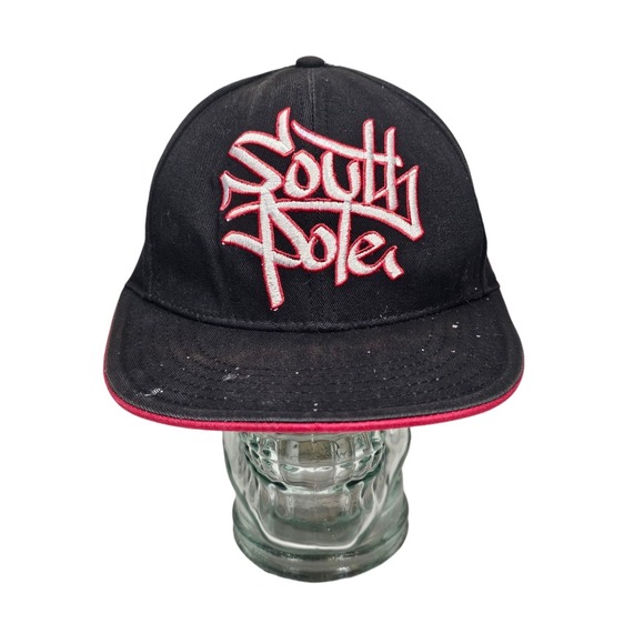 Distressed Southpole Snapback Cap Hat Red Embroidered Logo‎ Adjustable One Size - Picture 1 of 11